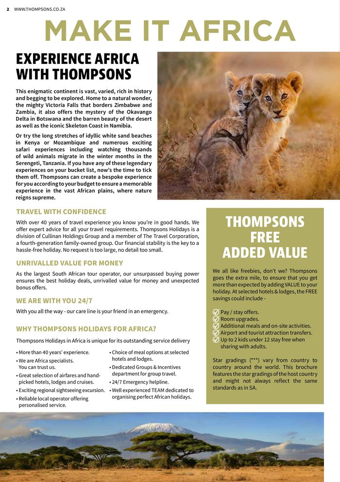 Thompsons catalogue | Africa Brochure - Specialist Collection | 2023/10/03 - 2024/07/31