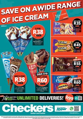 Groceries offers | Save On A Wide Range Of Ice Cream in Checkers | 2023/10/09 - 2024/01/28