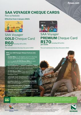 Nedbank catalogue | Saa voyager cheque card pricing | 2023/10/31 - 2023/12/31