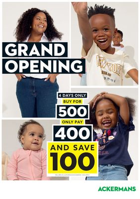Clothes, Shoes & Accessories offers | Grand opening in Ackermans | 2023/11/11 - 2023/12/15