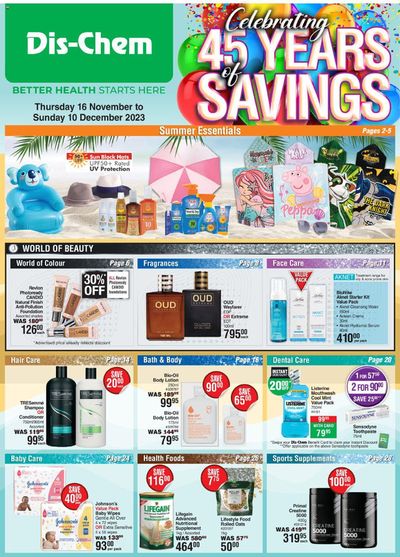 Beauty & Pharmacy offers | Celebrating 45 Years of Savings in Dis-Chem | 2023/11/22 - 2023/12/10