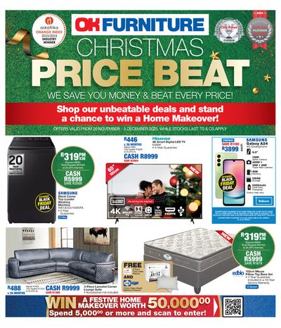 Home & Furniture offers | Christmas Price Beat in OK Furniture | 2023/12/01 - 2023/12/03