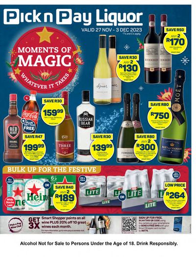Pick n Pay Liquor catalogue | Offers - Moments Of Magic | 2023/11/27 - 2023/12/03