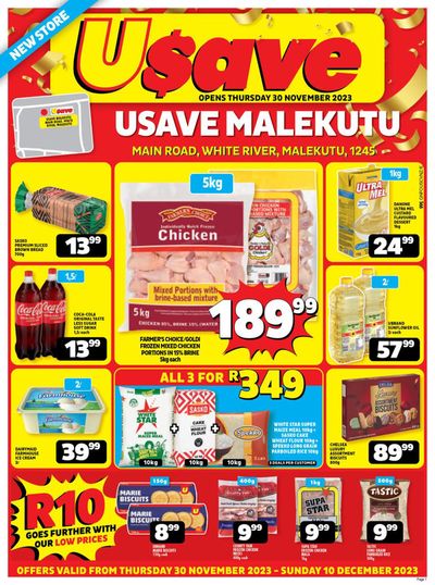 Usave catalogue | Usave Malekutu Promotions | 2023/11/30 - 2023/12/10