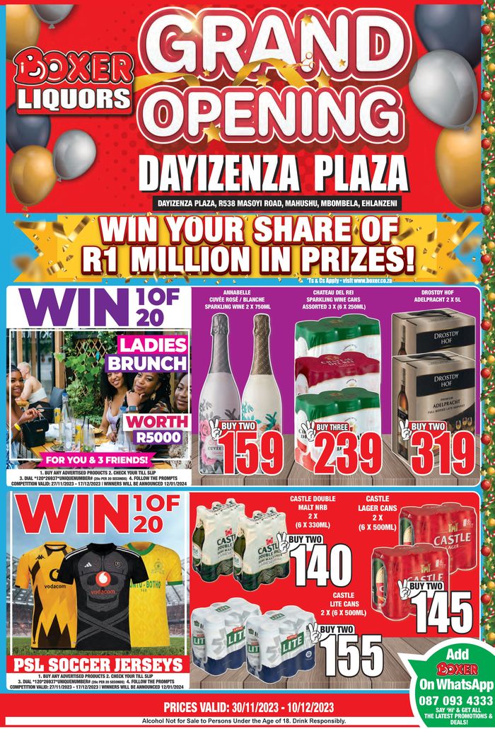 Boxer Liquors catalogue | Dayizenza Plaza Liquor Promotions | 2023/12/01 - 2023/12/10