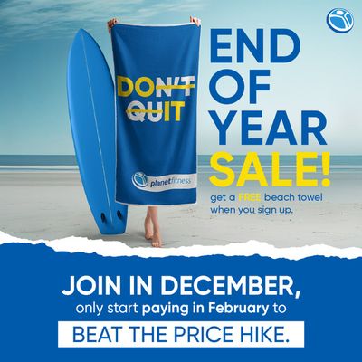 Sport offers | End Of Year Sale  in Planet Fitness | 2023/12/01 - 2023/12/31