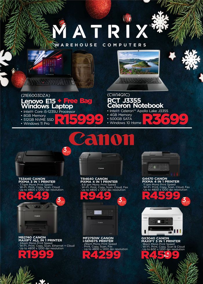 Matrix Warehouse catalogue | December Promotions | 2023/12/01 - 2023/12/31