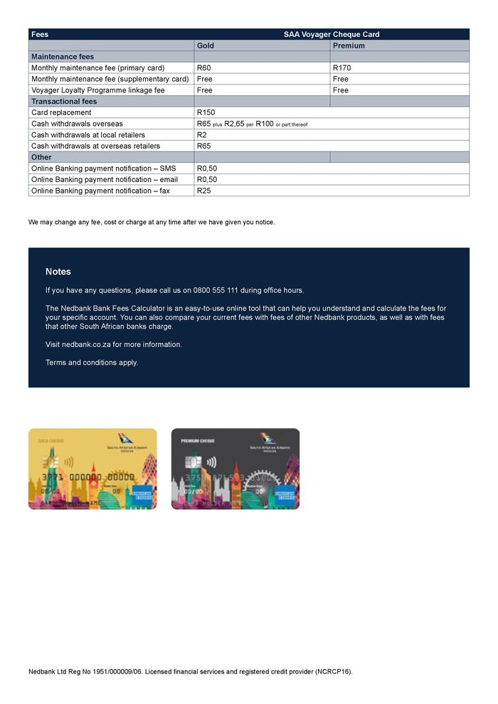 Nedbank catalogue in Benoni | SAA Voyager pricing guide 2024 | 2024/01/01 - 2024/12/31