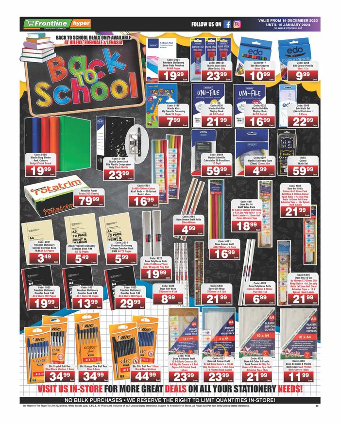 Frontline Hyper | Specials & Catalogues - Back to school | Tiendeo