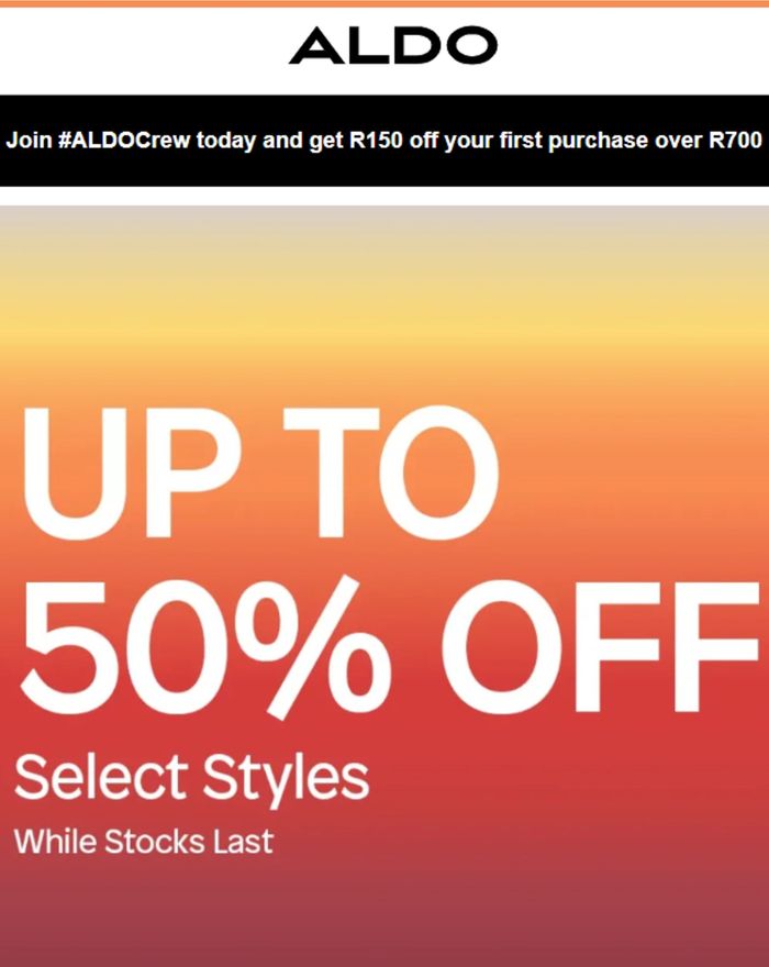 Aldo hot sale promo code