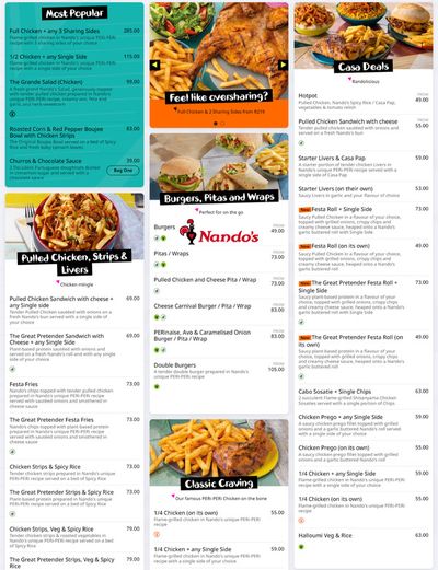 Restaurants offers | Nandos Menu in Nandos | 2024/01/08 - 2024/06/30