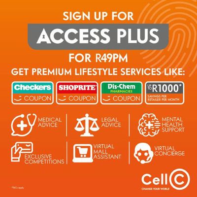 Electronics & Home Appliances offers in Queenstown | Sign Up For Access Plus in Cell C | 2024/01/31 - 2024/03/31