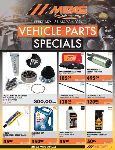Cars, Motorcycles & Spares offers in Germiston | sales in Midas | 2024/02/06 - 2024/03/31