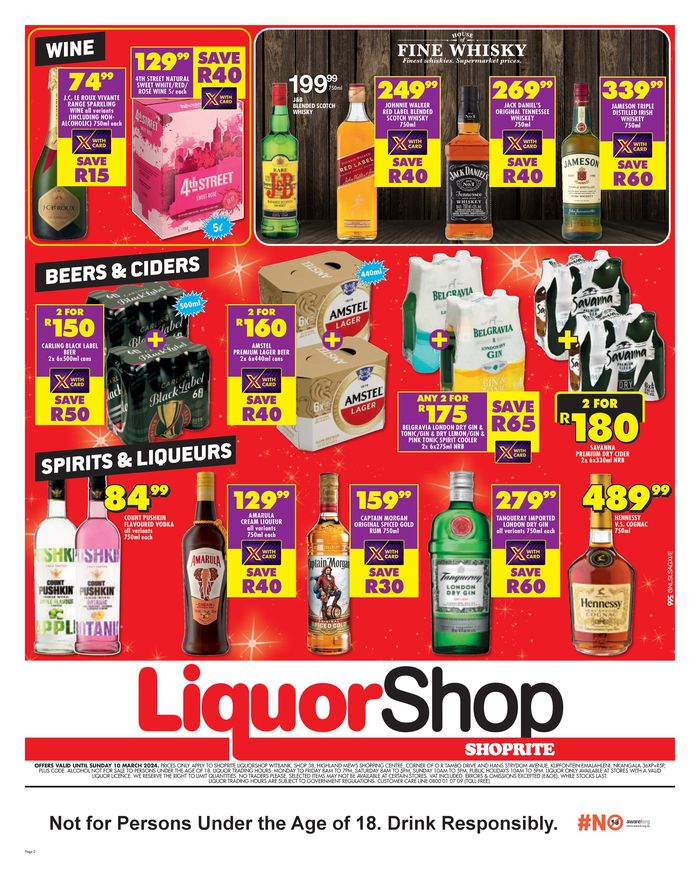 Shoprite Liquor Dwarsloop - Dwarsloop Mall R40 | Trading Hours ...