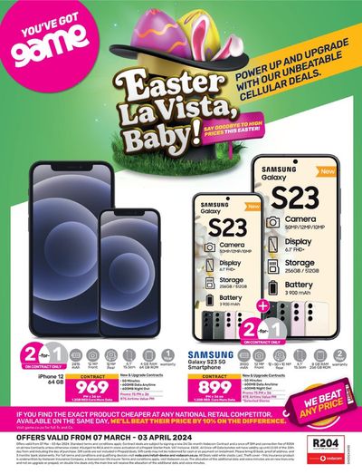 Electronics & Home Appliances offers in Krugersdorp | Easter La Vista Baby! in Game | 2024/03/07 - 2024/04/03
