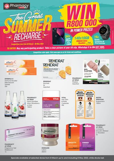 Beauty & Pharmacy offers in Saldanha | sale in Spar Pharmacy | 2024/03/08 - 2024/05/08