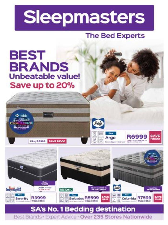 Sleepmasters catalogue in Port Elizabeth | sale | 2024/03/08 - 2024/04/07