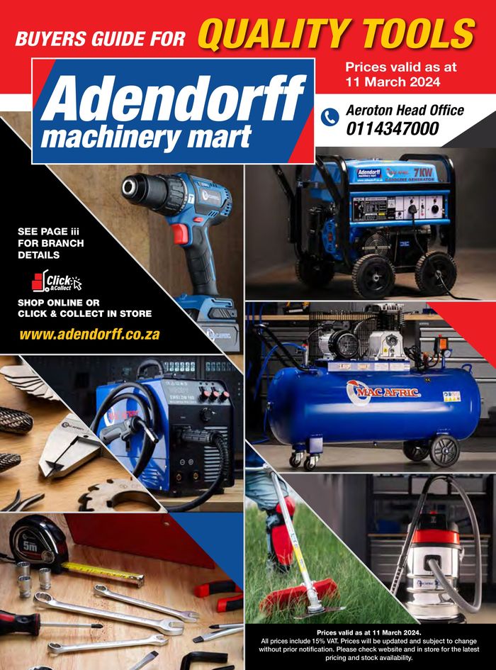 Adendorff Machinery Mart catalogue in Cape Town | sale | 2024/03/11 - 2024/03/31
