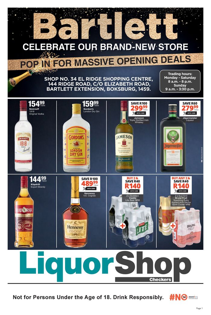 Checkers Liquor Shop Kempton Park Cnr of Monument Ave And