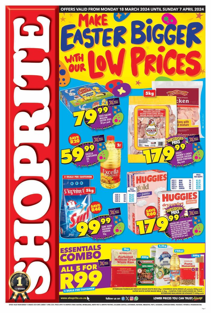 Shoprite catalogue in Soweto | Shoprite Easter Deals Great North 18 March - 7 April | 2024/03/18 - 2024/04/07