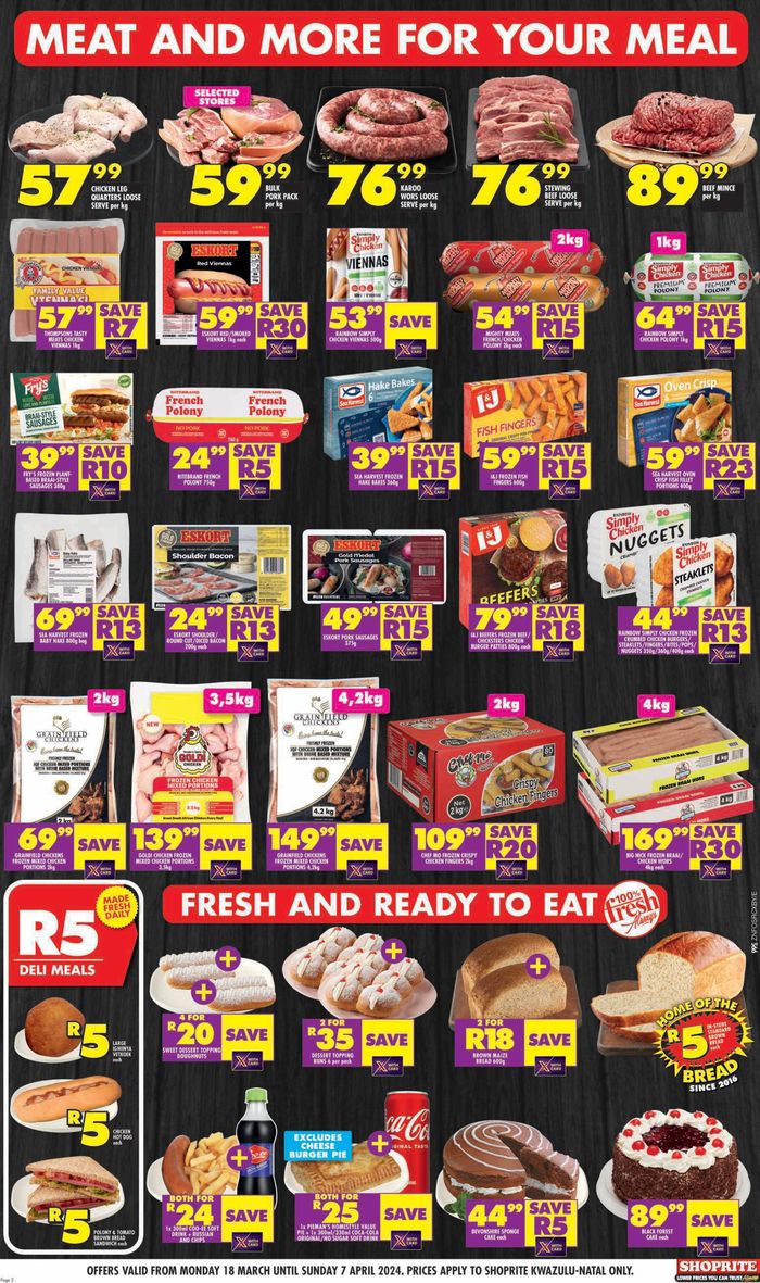 Shoprite catalogue in Durban | Shoprite Easter Deals KwaZulu-Natal 18 March - 7 April | 2024/03/18 - 2024/04/07