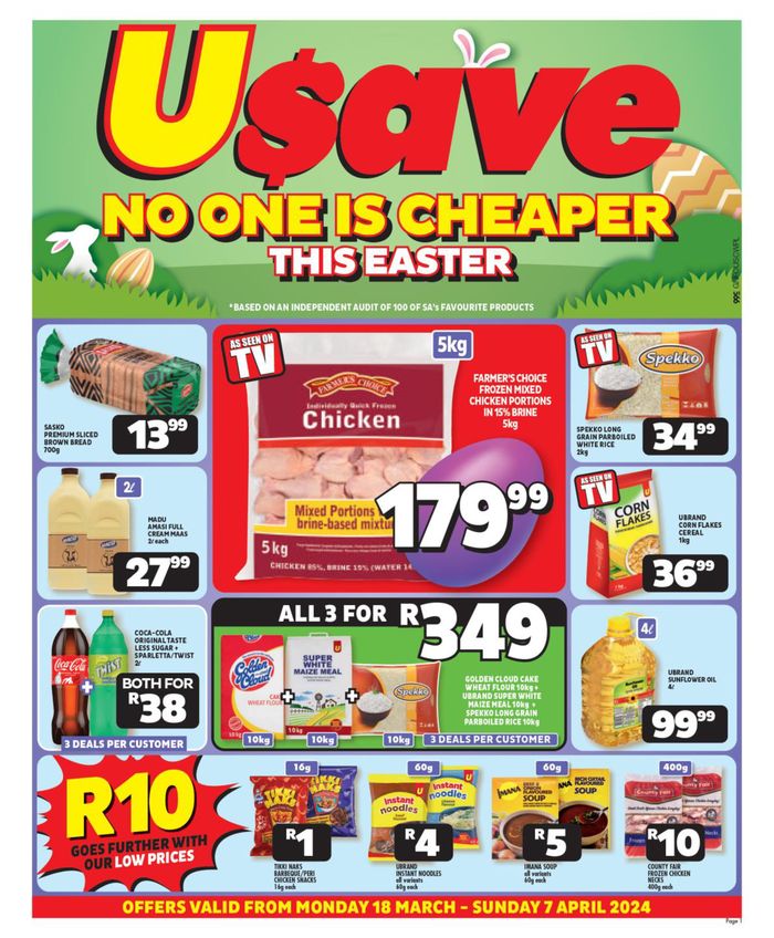 Usave catalogue in Polokwane | Usave No One Is Cheaper This Easter | 2024/03/18 - 2024/04/07