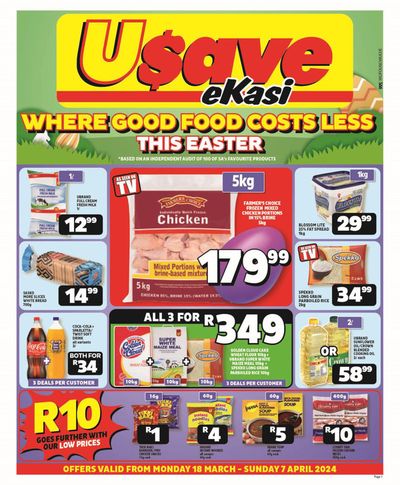 Usave catalogue in Gansbaai | Usave Where Good Food Costs Less This Easter | 2024/03/18 - 2024/04/07