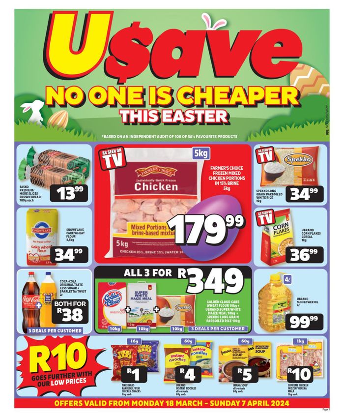 Usave catalogue | Usave No One Is Cheaper This Easter | 2024/03/18 - 2024/04/07