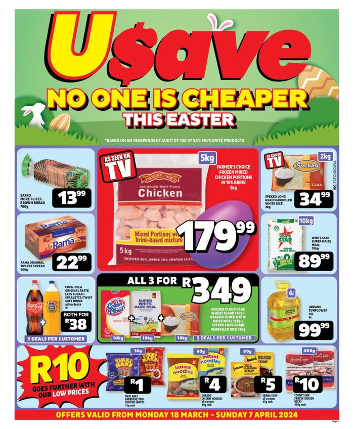 Usave catalogue in Aberdeen | Usave No One Is Cheaper This Easter | 2024/03/18 - 2024/04/07