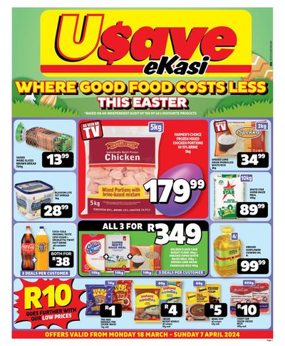 Usave catalogue in Somerset East | Usave Where Good Food Costs Less This Easter | 2024/03/18 - 2024/04/07