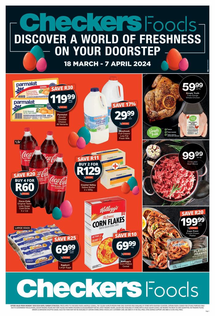 Checkers catalogue in Boksburg | Checkers Foods Easter Promotion GN 18 March - 7 April | 2024/03/18 - 2024/04/07