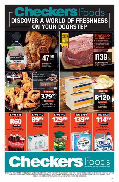 Groceries offers in Pinetown | Checkers Foods Easter Promotion KZN 18 March - 7 April in Checkers | 2024/03/18 - 2024/04/07