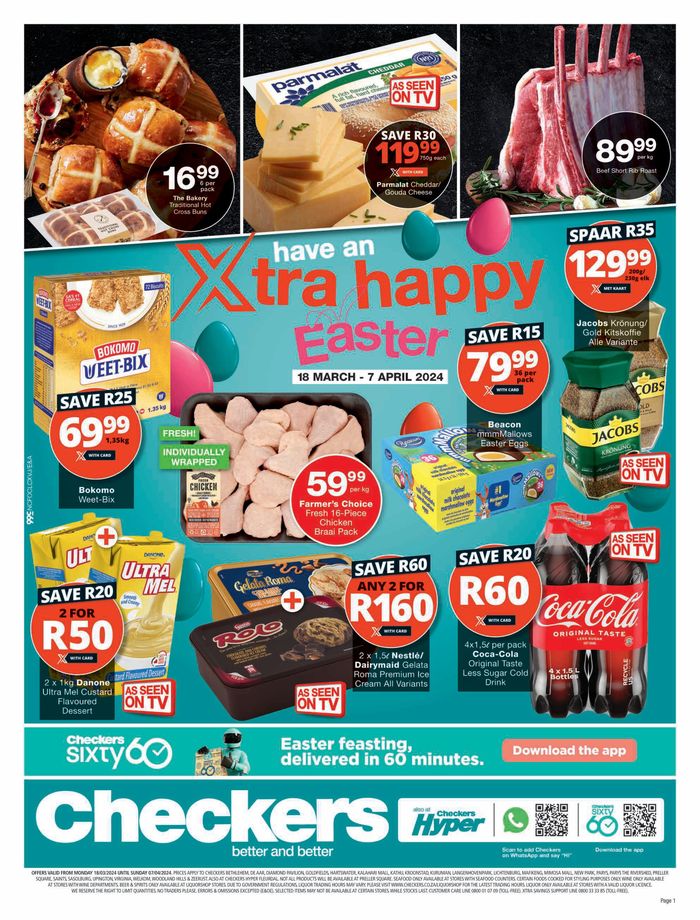 Checkers catalogue in Bloemfontein | Checkers Easter Promotion NC 18 March - 7 April | 2024/03/18 - 2024/04/07