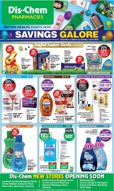 Beauty & Pharmacy offers in Roodepoort | Dis-Chem Savings Galore in Dis-Chem | 2024/03/18 - 2024/04/07
