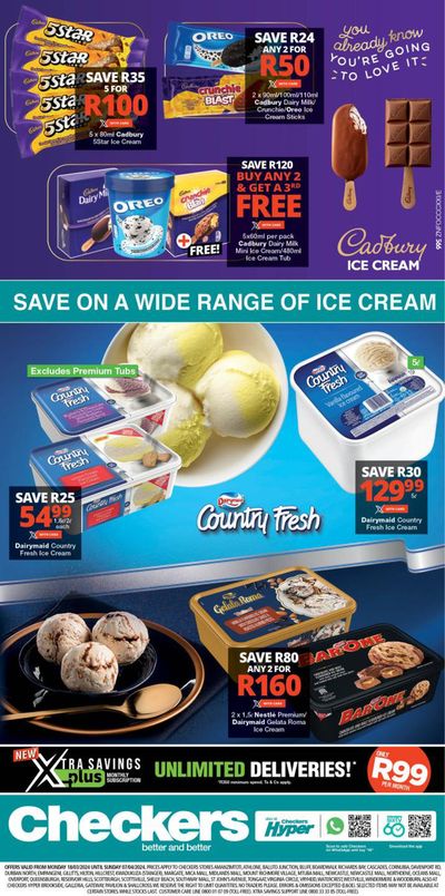 Checkers Hyper catalogue in Pietermaritzburg | Checkers Ice Cream Promotion 18 March - 7 April | 2024/03/18 - 2024/04/07