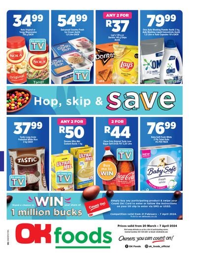 Groceries offers in Wesselsbron | OK Foods weekly specials 20 March - 07 April in OK Foods | 2024/03/20 - 2024/04/07