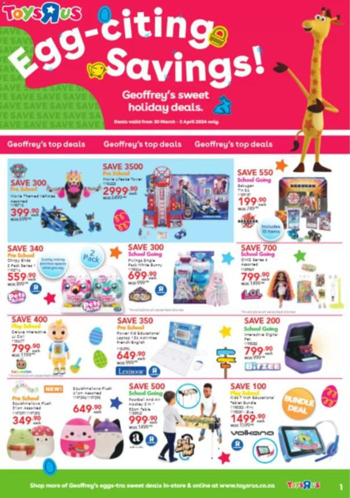 ToysRUs catalogue in Roodepoort | sale | 2024/03/20 - 2024/04/02