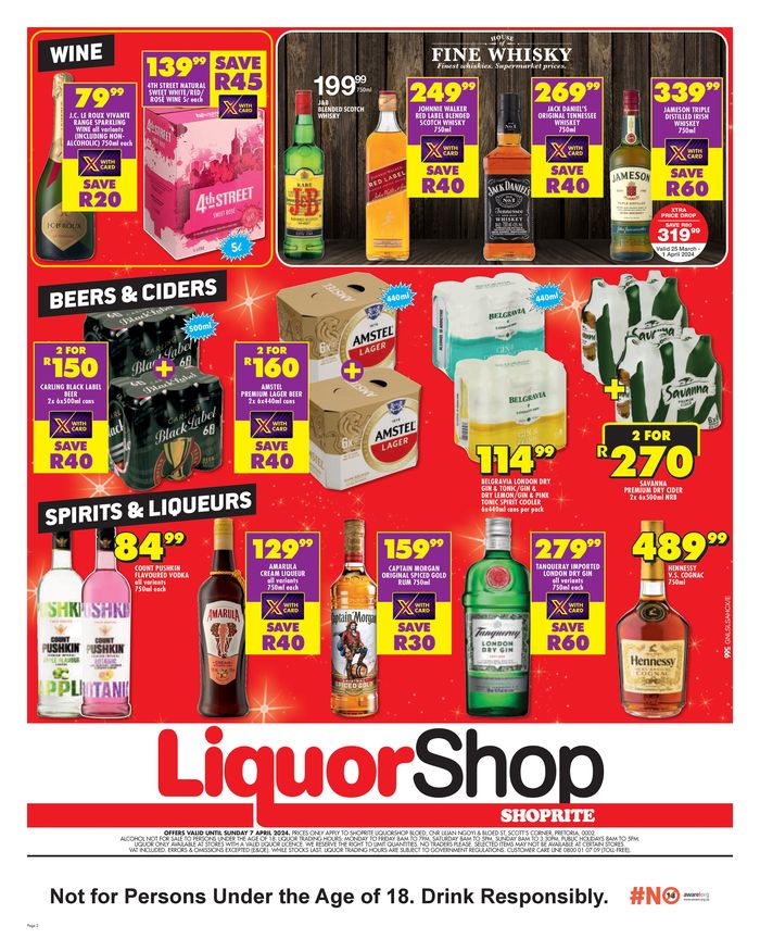 Shoprite LiquorShop catalogue in Polokwane | Shoprite LiquorShop Bloed Leaflet Until 7 April  | 2024/03/21 - 2024/04/07