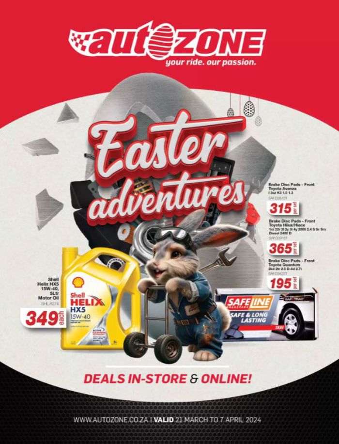 AutoZone catalogue in Vaalwater | sale | 2024/03/21 - 2024/04/07