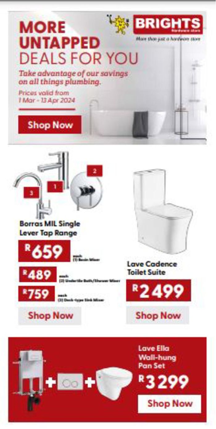 Brights Hardware catalogue in Cape Town | sale | 2024/03/21 - 2024/04/13