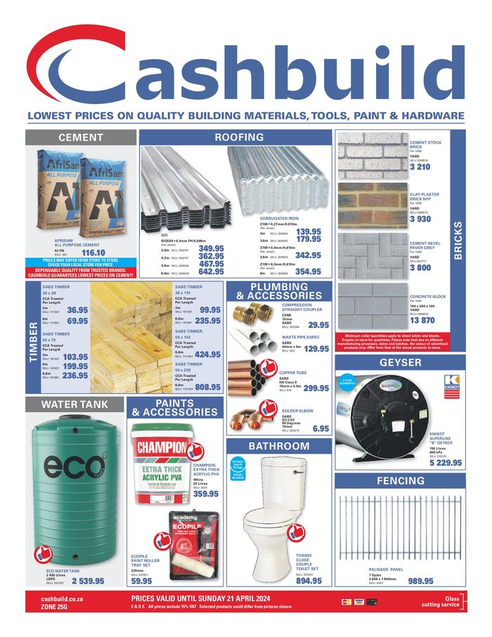 Cashbuild catalogue in Oudtshoorn | Cashbuild weekly specials Until 21 April | 2024/03/25 - 2024/04/21