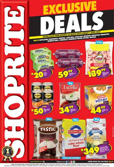 Shoprite catalogue in Kimberley | Shoprite weekly specials 25 March - 07 April | 2024/03/25 - 2024/04/07