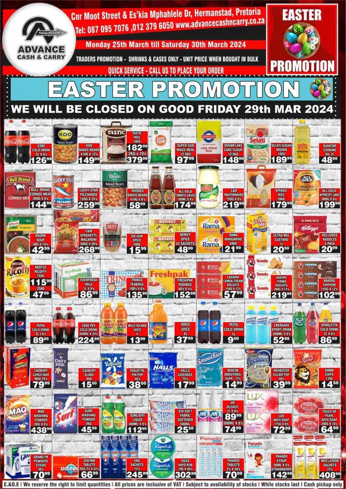 Advance Cash n Carry catalogue in Centurion | Advance Cash n Carry weekly specials 25 - 30 March | 2024/03/25 - 2024/03/30