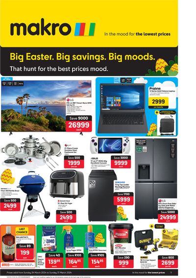 Electronics & Home Appliances offers in Sandton | Big Easter, Big savings in Makro | 2024/03/25 - 2024/03/31
