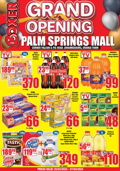 Groceries offers in Germiston | sale in Boxer | 2024/03/25 - 2024/04/07