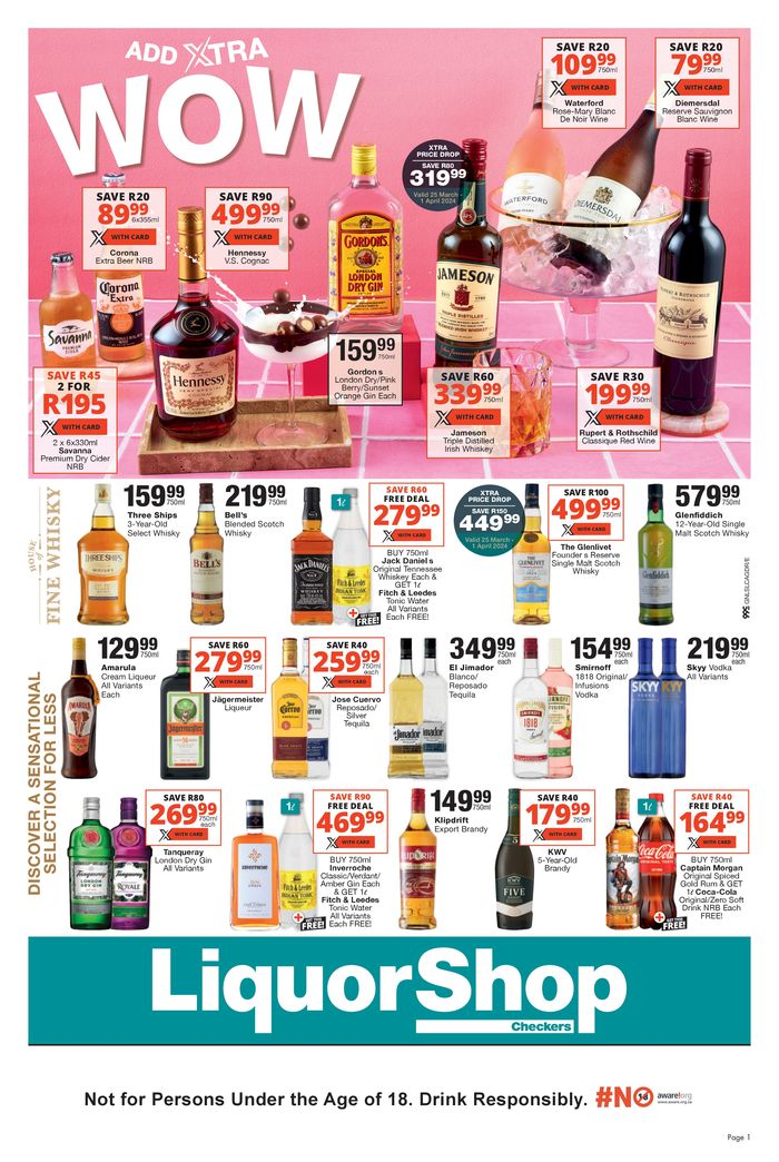 Checkers Liquor Shop catalogue in Johannesburg | sale | 2024/03/25 - 2024/04/07