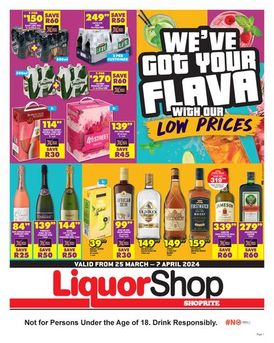 Shoprite LiquorShop catalogue in Tzaneen | Shoprite LiquorShop weekly specials 25 March - 07 April | 2024/03/25 - 2024/04/07