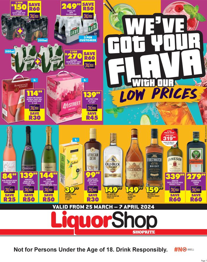 Shoprite LiquorShop catalogue in Volksrust | Shoprite LiquorShop weekly specials 25 March - 07 April | 2024/03/25 - 2024/04/07