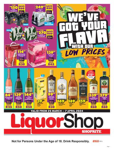 Groceries offers | Shoprite LiquorShop weekly specials 25 March - 07 April in Shoprite LiquorShop | 2024/03/25 - 2024/04/07