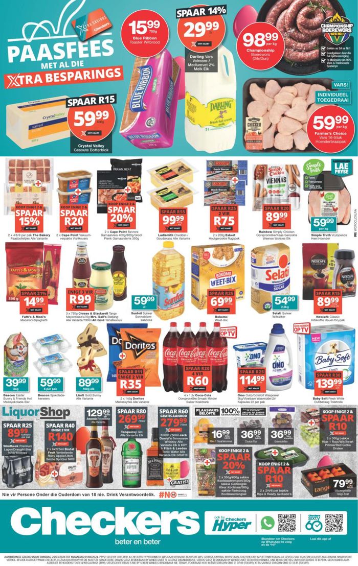 Checkers catalogue in Paarl | Checkers Paasfees Xtra Besparings Until 1 April | 2024/03/27 - 2024/04/01
